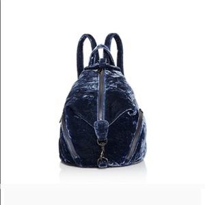 Rebecca Minkoff Medium Julian Blue Velvet Backpack